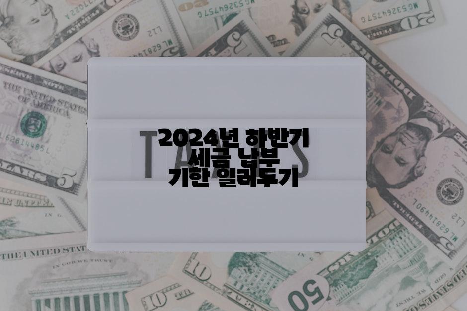 2024년 하반기 세금 납부 기한 일러두기