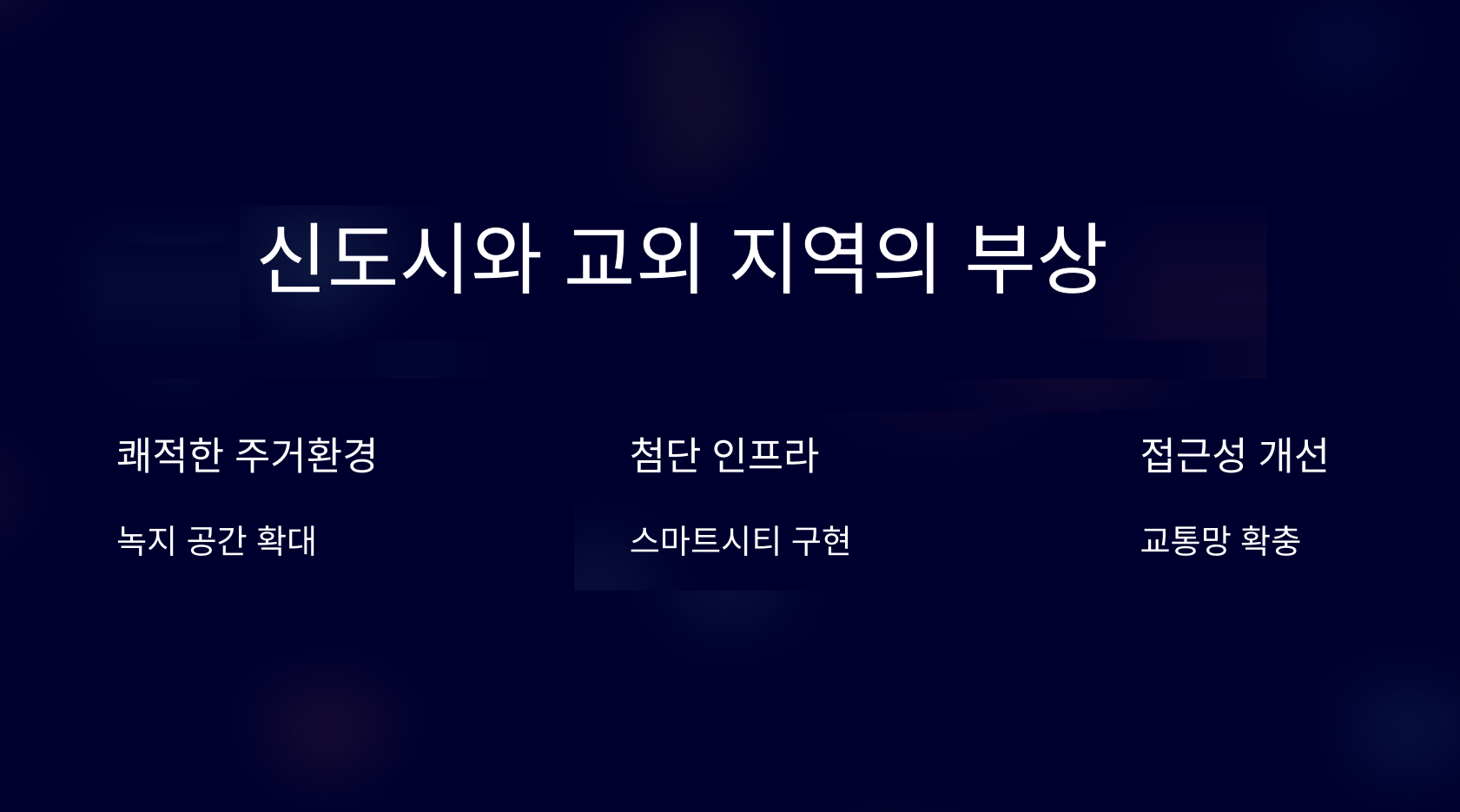 신도시와 교외 지역의 부상