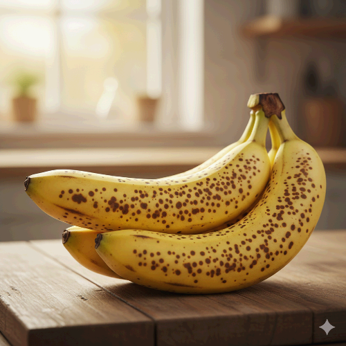 검은 반점이 많은 바나나 이미지