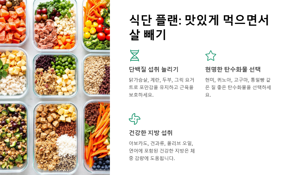 건강한 체중 감량을 위한 운동 & 식단 플랜