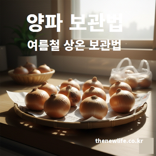 여름철 양파 보관법 – 채반 위에 신문지를 깔고 상온에서 잠시 보관