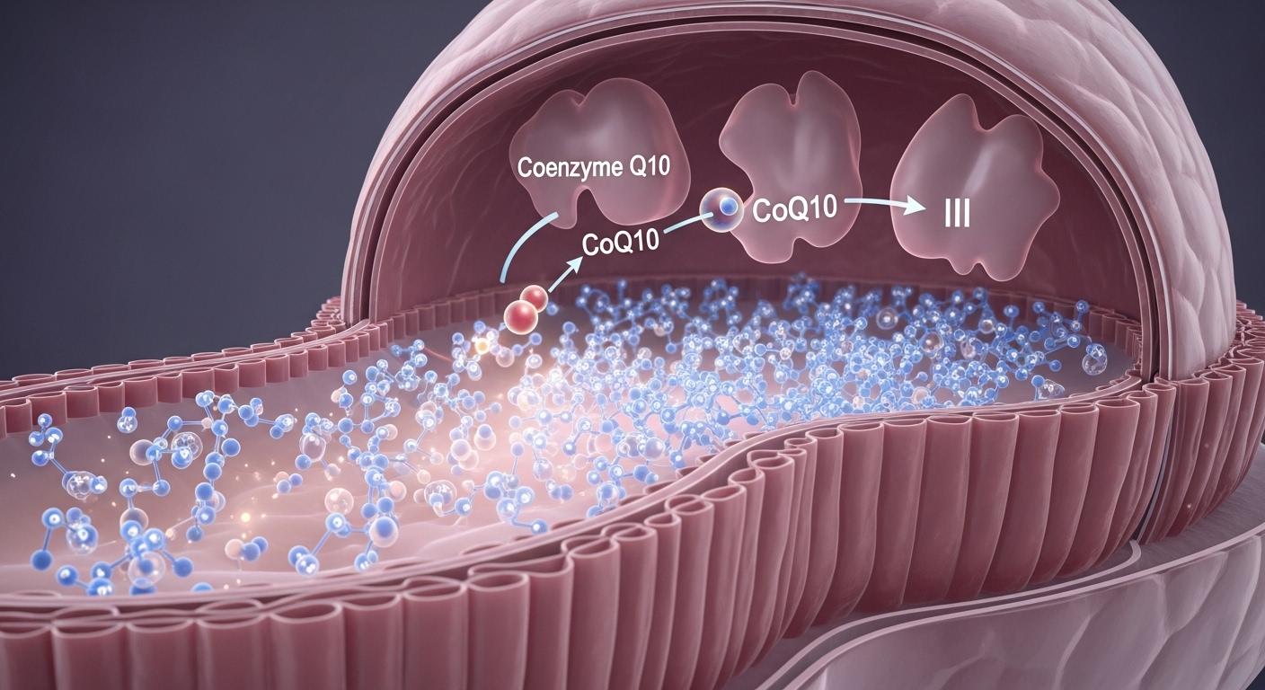 CoQ10이-세포-내-활성-산소를-중화하는-모습을-시각적으로-표현한-것으로,-지질막과-DNA가-은은하게-강조되어-있습니다.