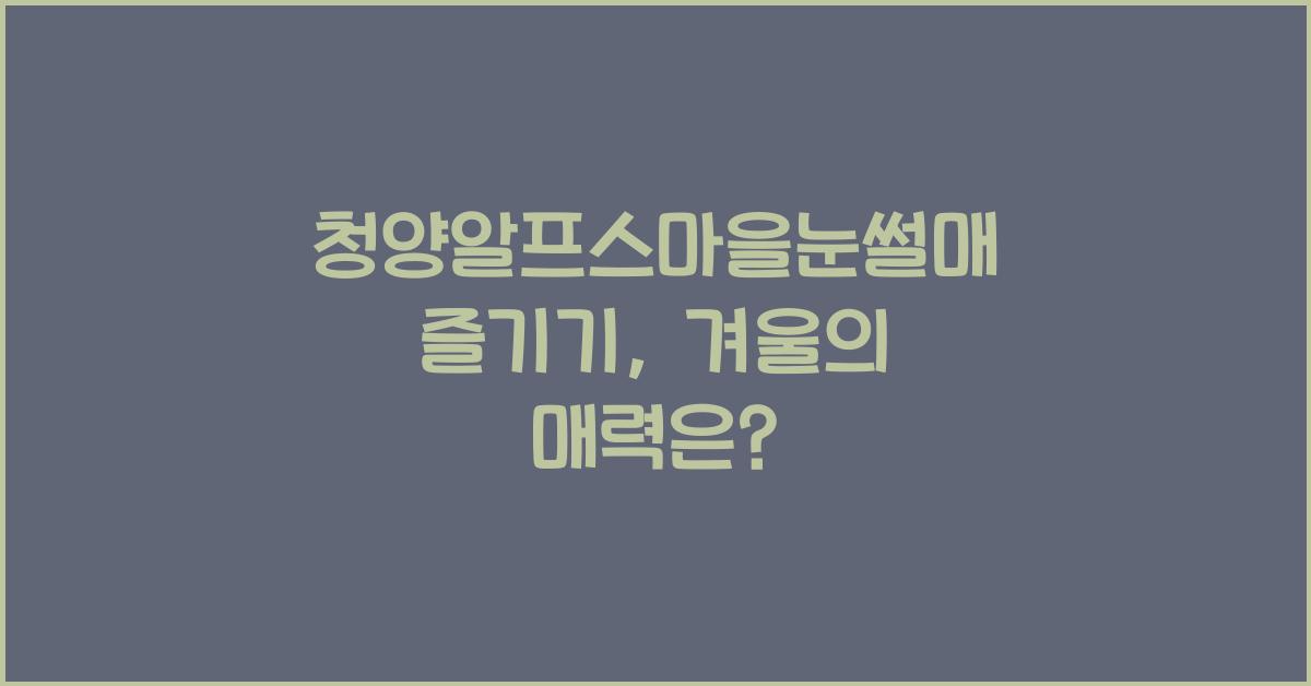 청양알프스마을눈썰매
