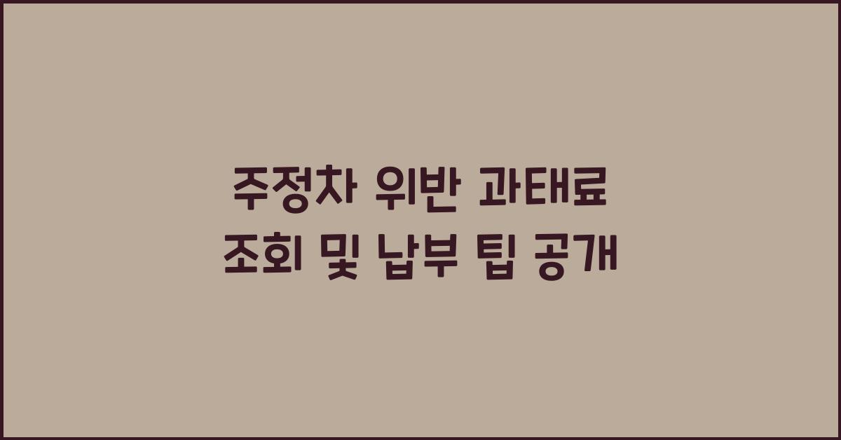 주정차 위반 과태료 조회