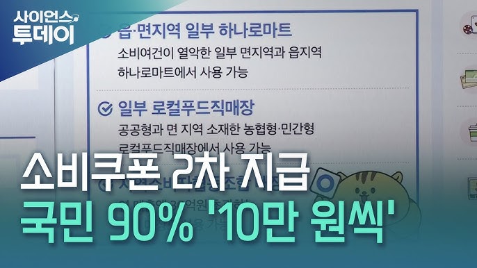 국민 90% 대상, ‘민생회복 소비쿠폰’ 2차 지급 개시