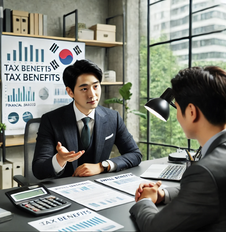 세무 상담을 받는 한국의 중소기업 대표