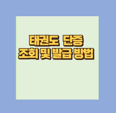 태권도 단증 조회 및 발급 가이드
