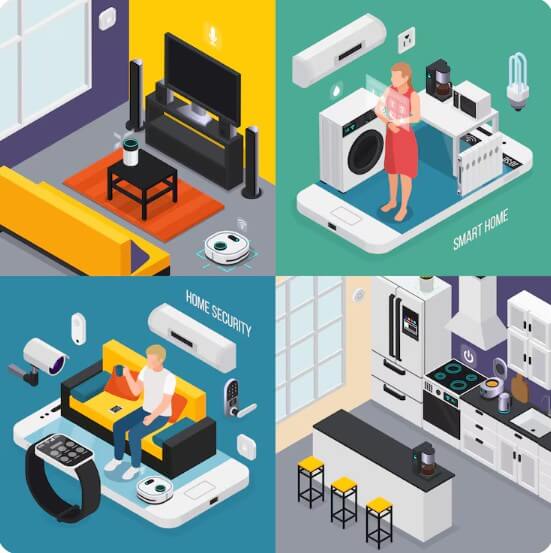 여러 종류의 가전제품들