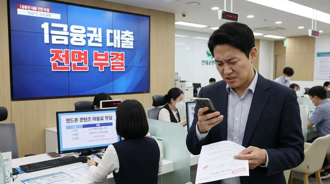 1금융권 대출 전면 부결 및 핸드폰 콘텐츠 이용료 현실