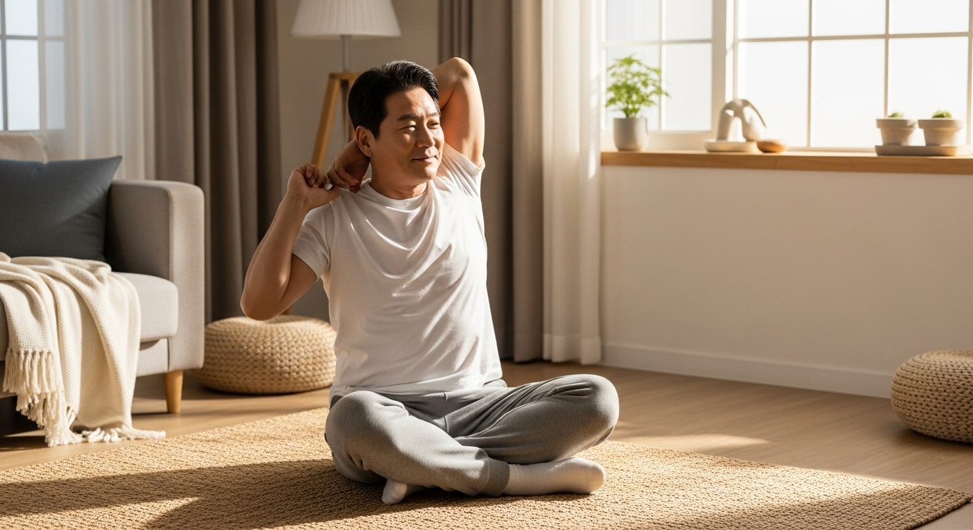 남성 아침 스트레칭