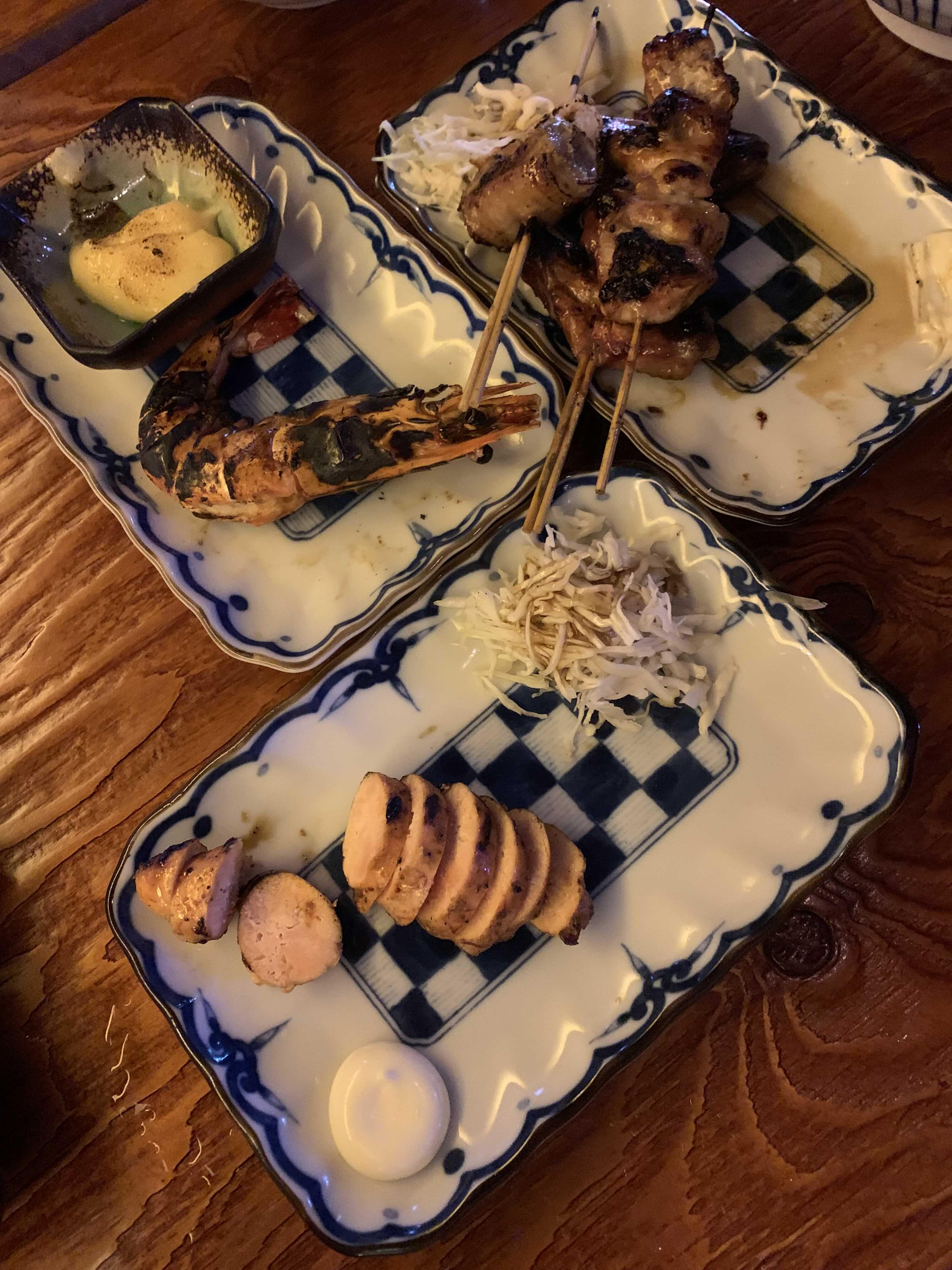 명란 숯불꼬치 양과 맛