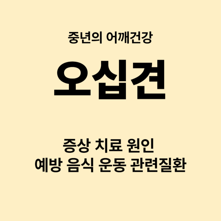 중년의 어깨 통증 오십견 증상 치료 예방
