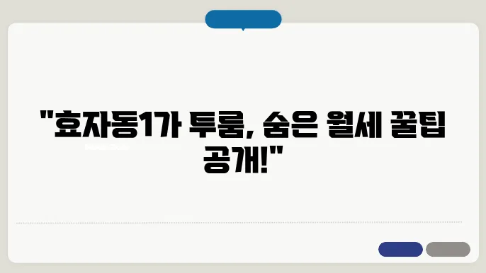 전북도 전주시 완산구 효자동1가 투룸 월세 시세, 가격비교