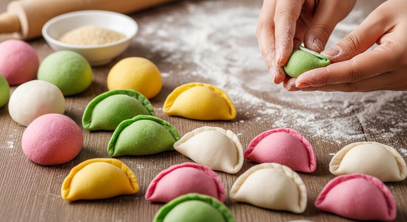 송편 컬러 반죽