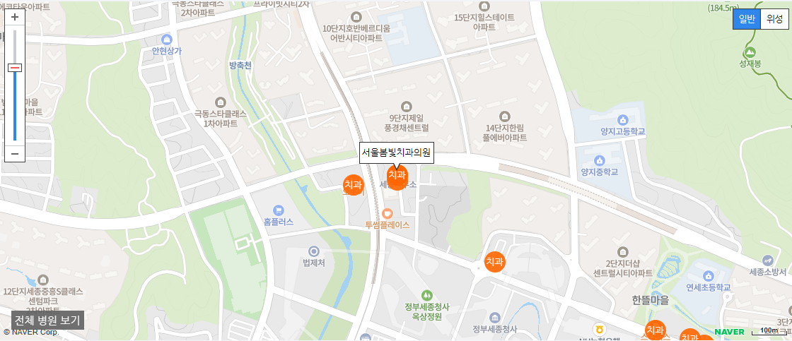 세종시 야간 진료 치과 서울봄빛치과의원