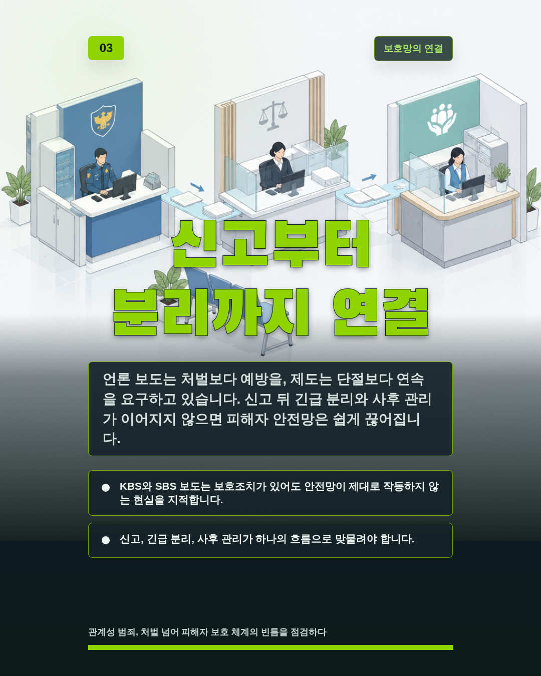 신고부터 분리까지 연결