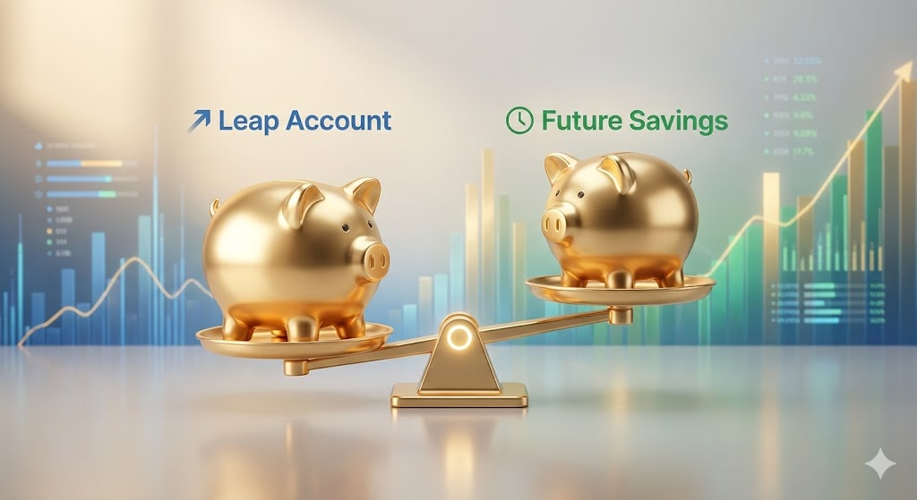 2026년 청년미래적금과 청년도약계좌 사이에서 고민하는 모습 시각화 이미지