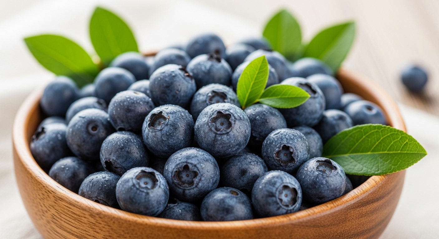 블루베리의 주요 효능 및 영양 데이터
