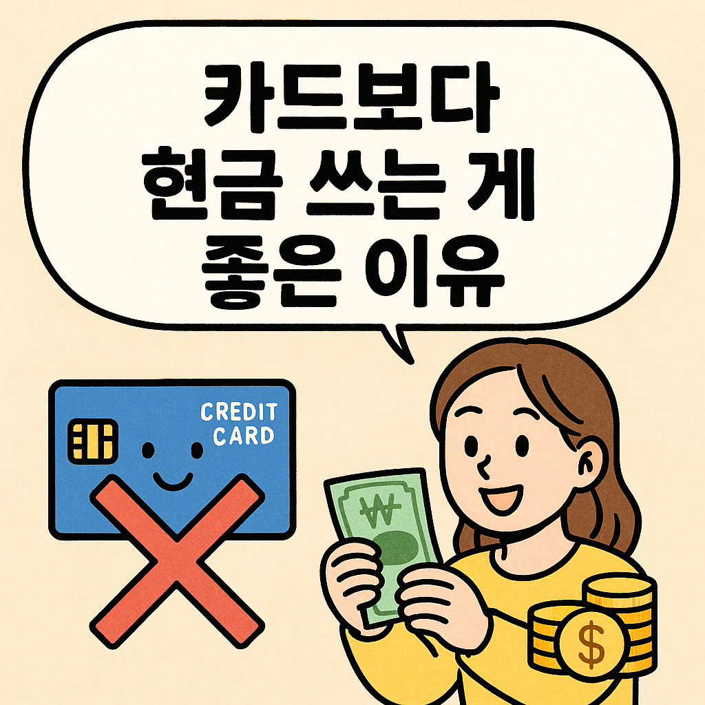 카드보다 현금사용이 좋다는 이미지