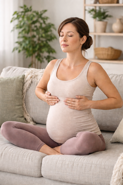 임신 중기 허리 안정성을 높여주는 임산부 횡격막 호흡법과 속근육 복횡근 활성화 동작