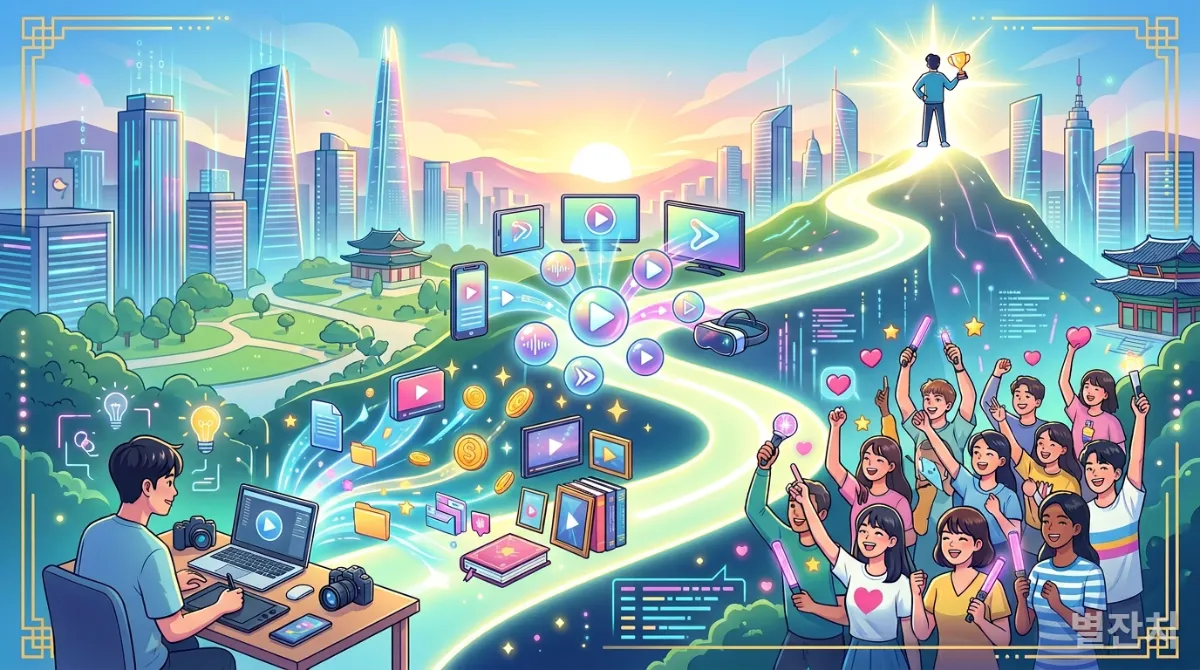 2026년 크리에이터 성공을 위한 명확한 로드맵을 시각화한 이미지