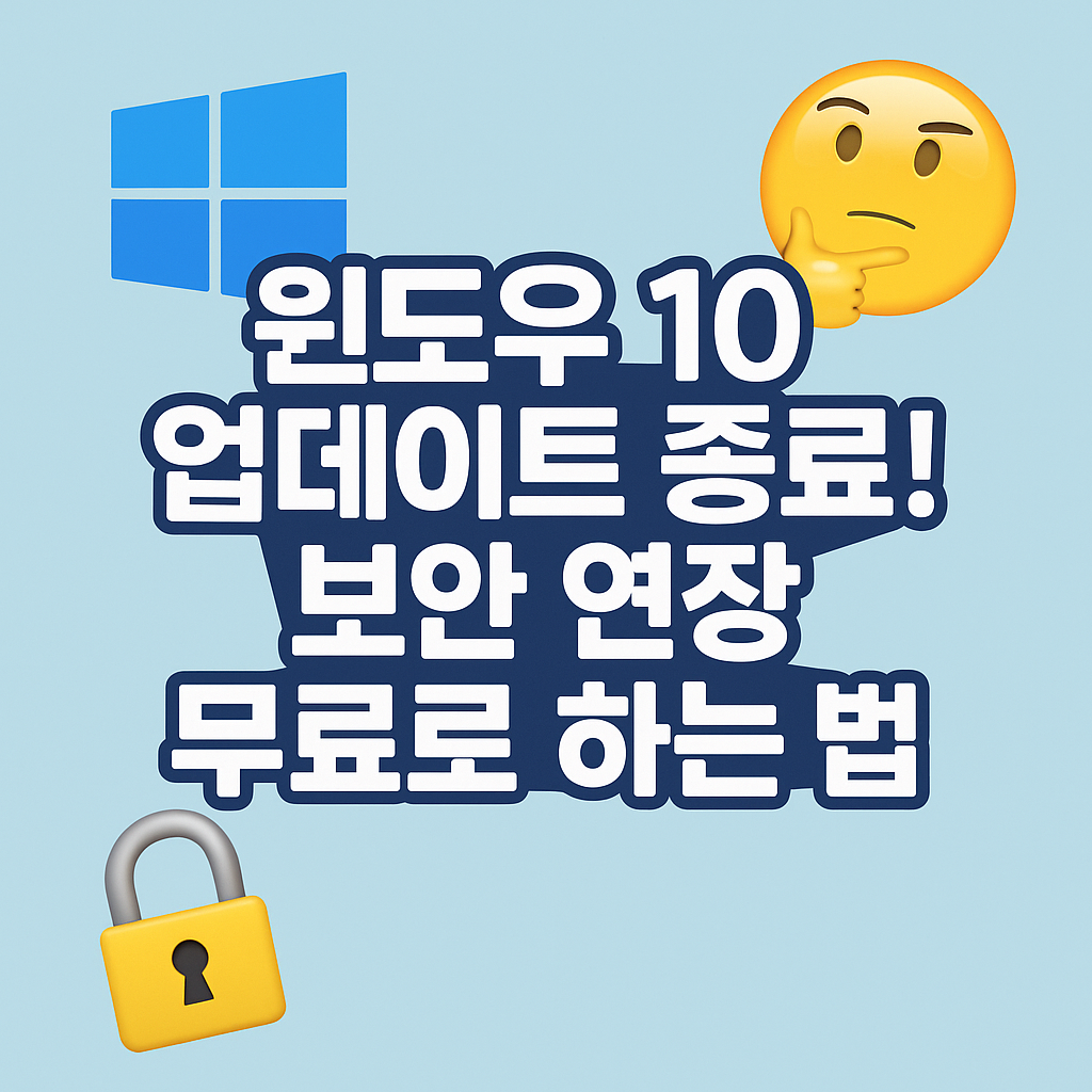 윈도우 10 업데이트 종료! 무료로 보안 연장하는 법