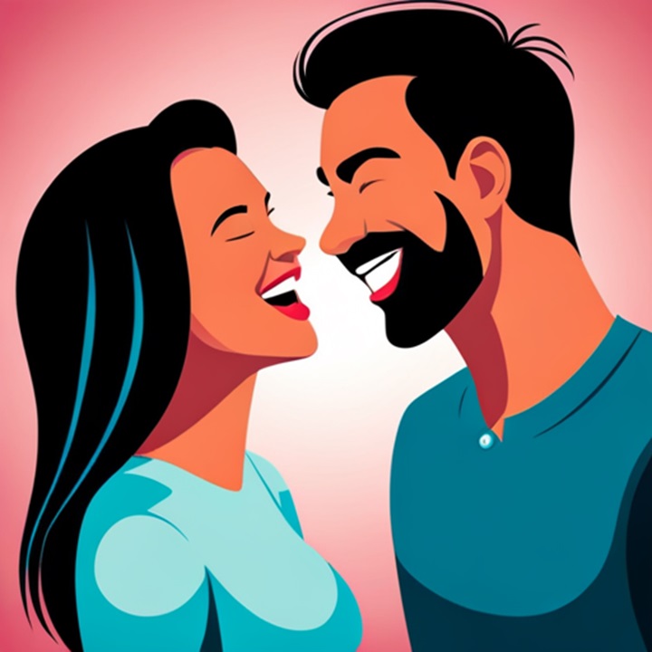 결혼을-앞둔-젊은-커플의-환한-웃음(애니메이션)