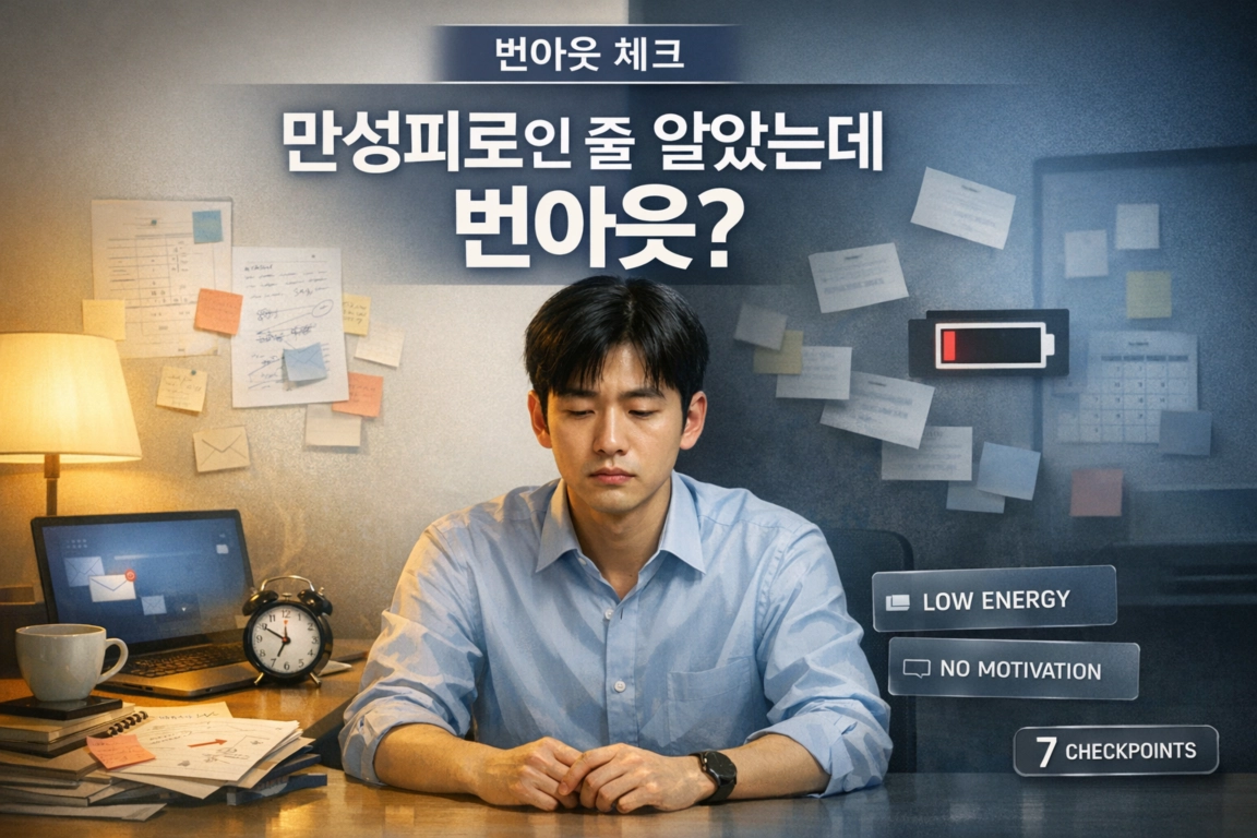 만성피로인 줄 알았는데 번아웃? 직장인 체크포인트 7개
