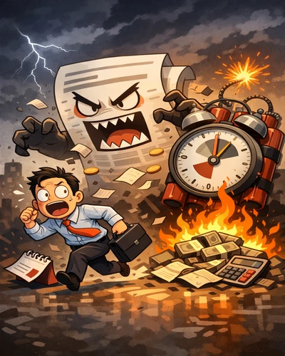 세금 기한 초과를 상징한 시각화