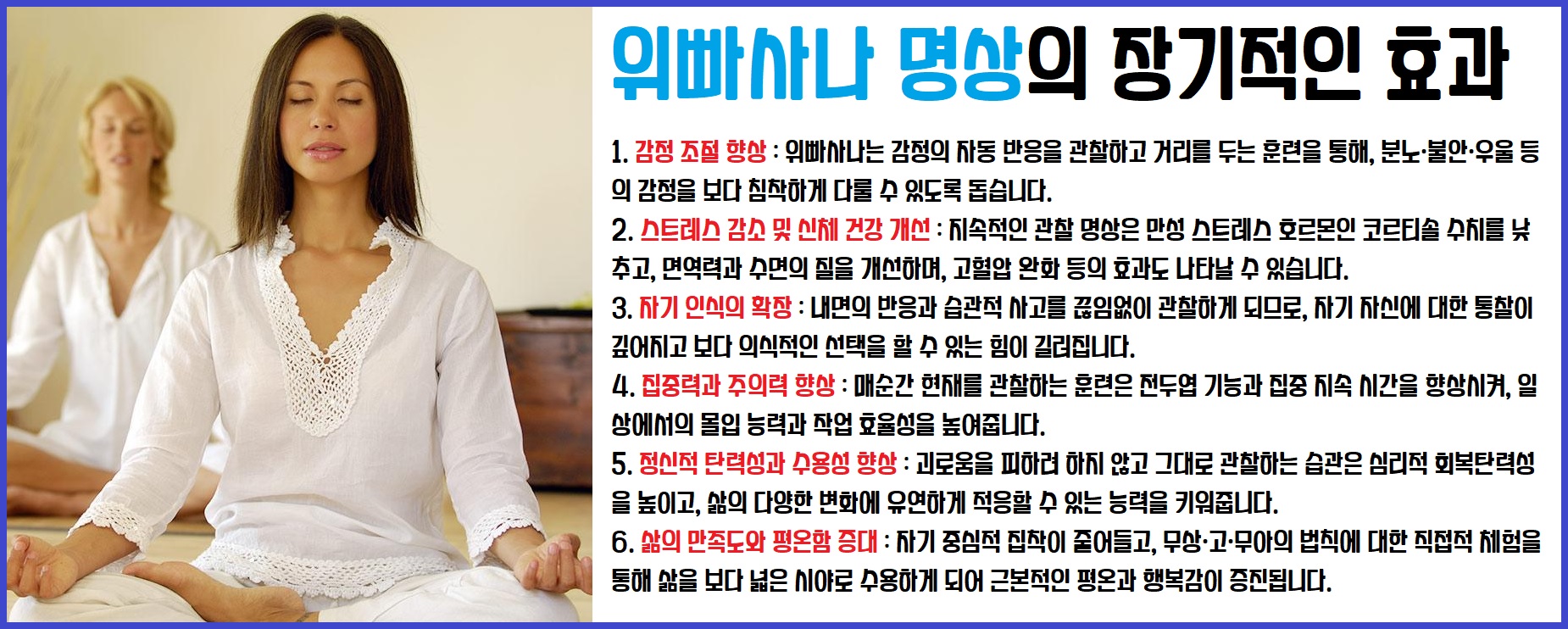 위빠사나 명상의 장기적 효과