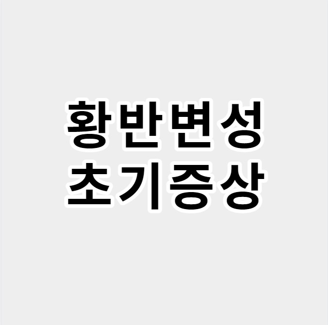 황반변성초기증상