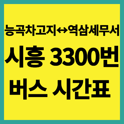 시흥 3300번 버스 시간표