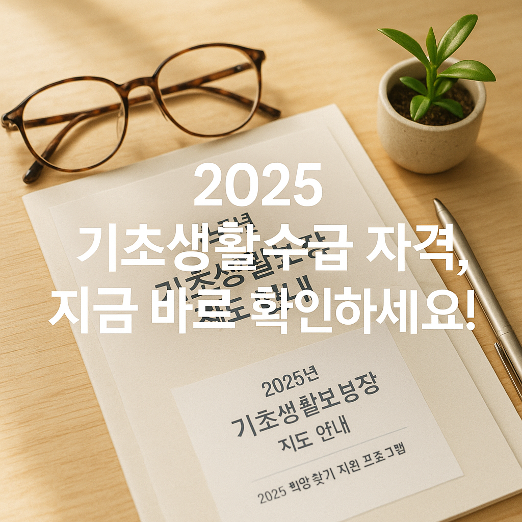 2025년 기초생활수급자 자격조건 완벽정리