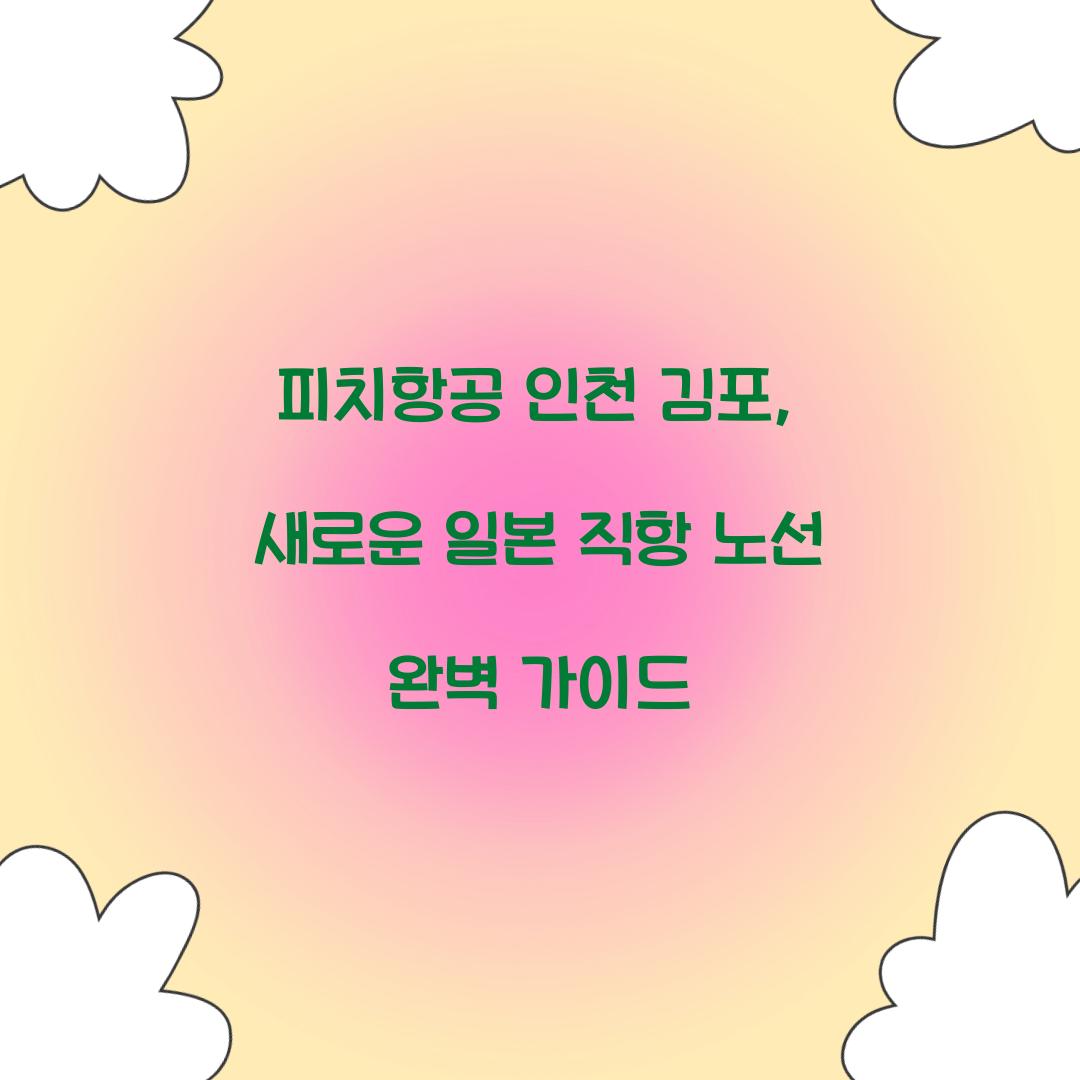 피치항공 인천 김포