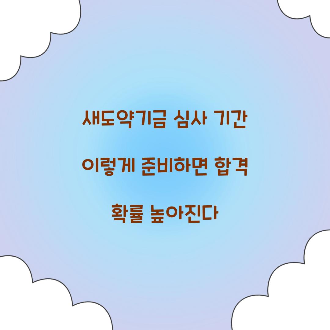 새도약기금 심사 기간