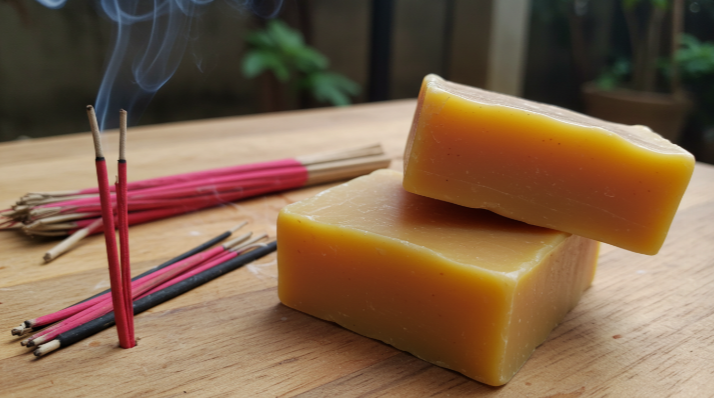 사찰의 정원에서 만난 비누