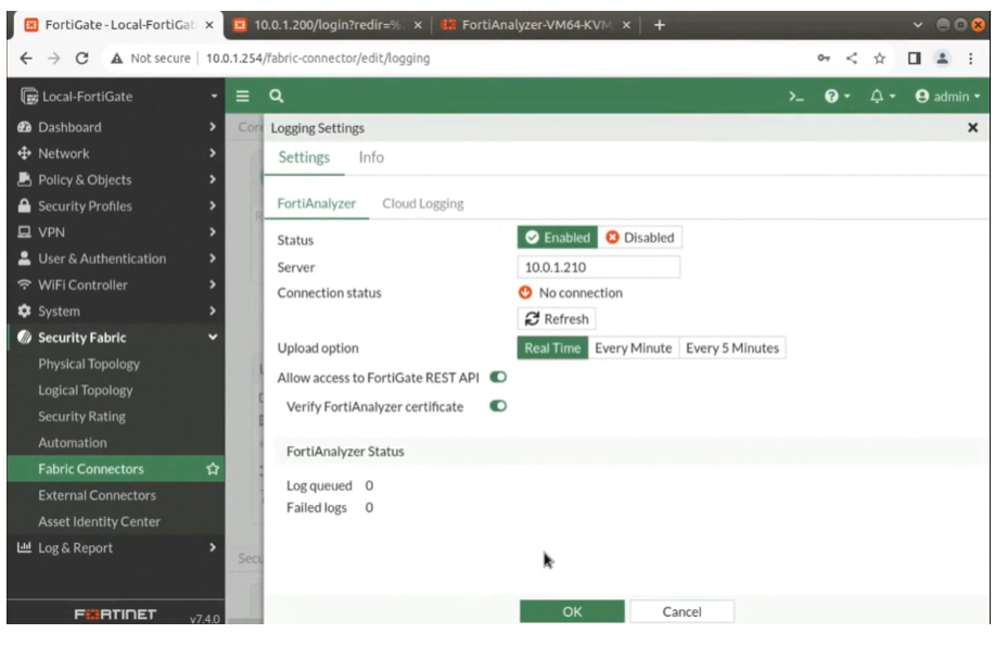 FortiAnalyzer 연동