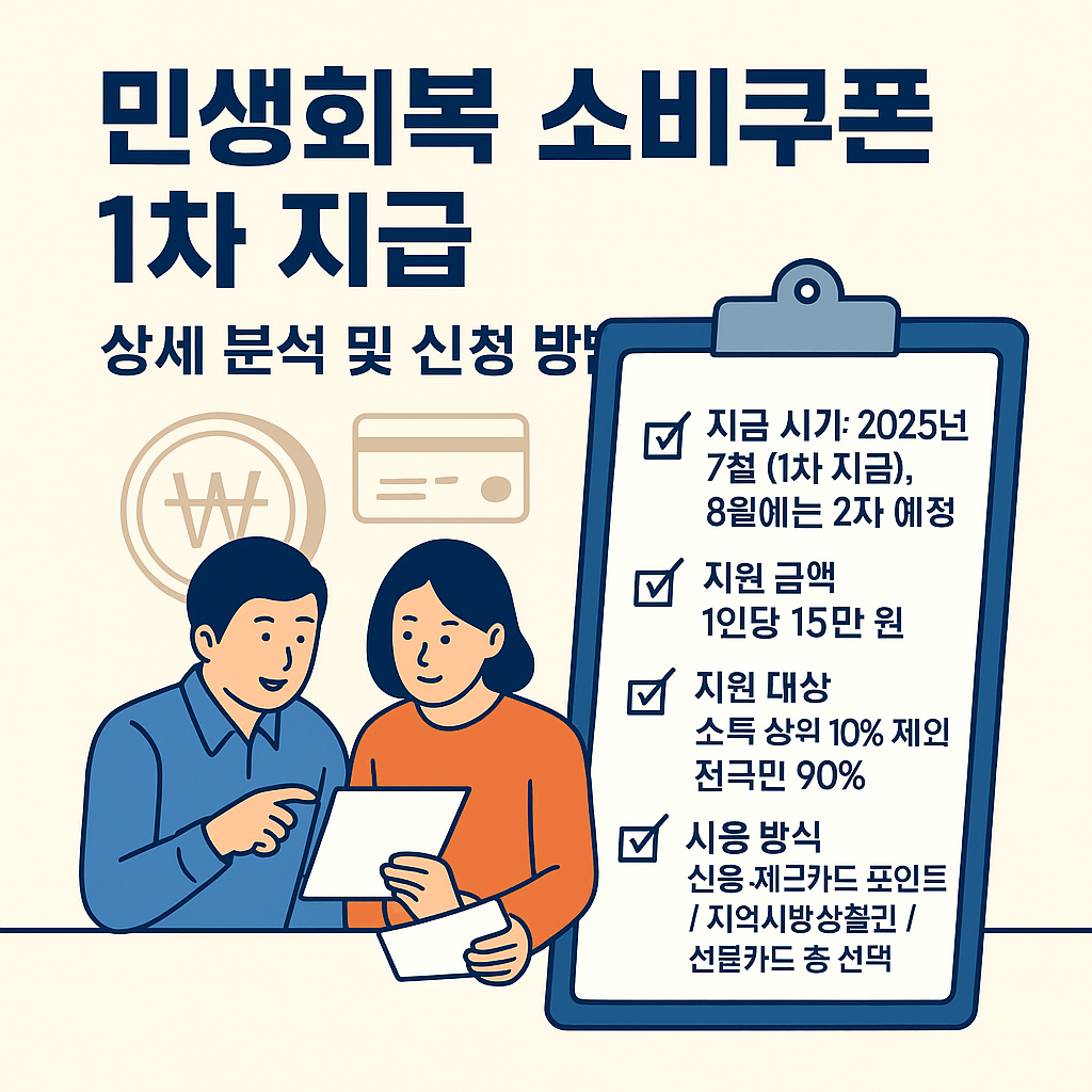 민생회복 소비쿠폰 1차 지급 상세 분석 및 신청 방법
