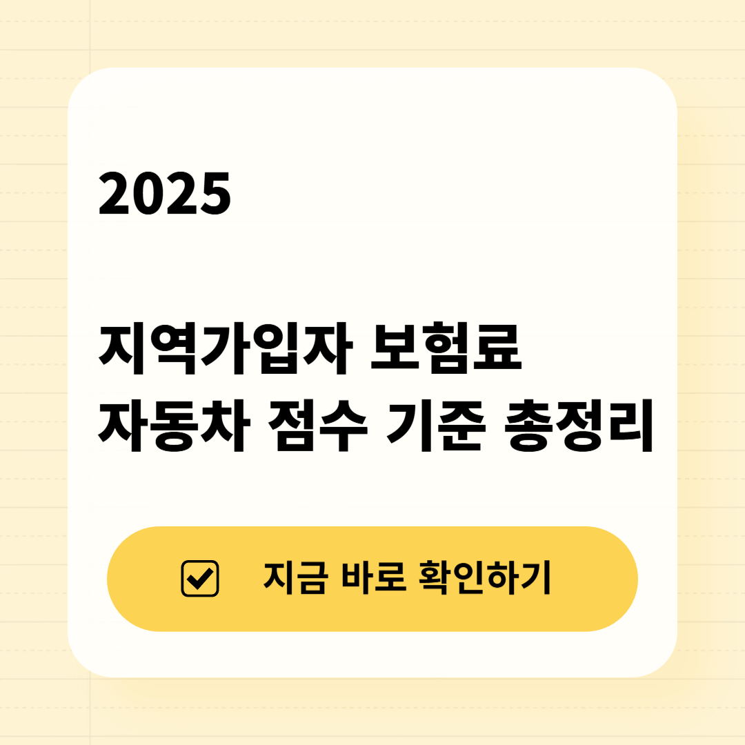 2025 지역가입자 건강보험료 자동차 점수 기준 총정리 썸네일 이미지