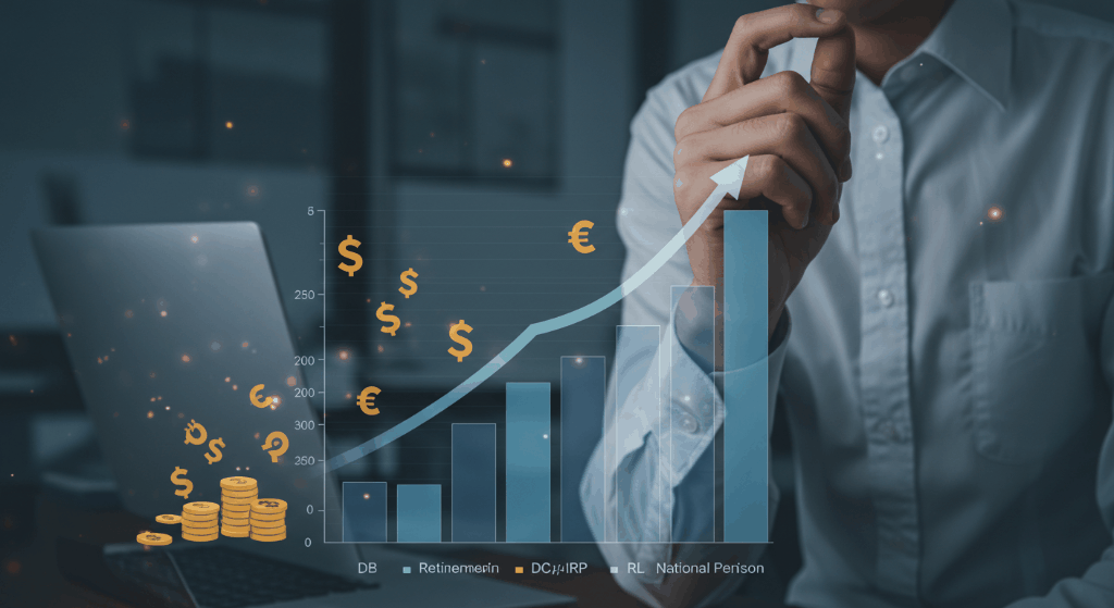 직장인이 자신의 투자결과를 분석하고 있는 그림