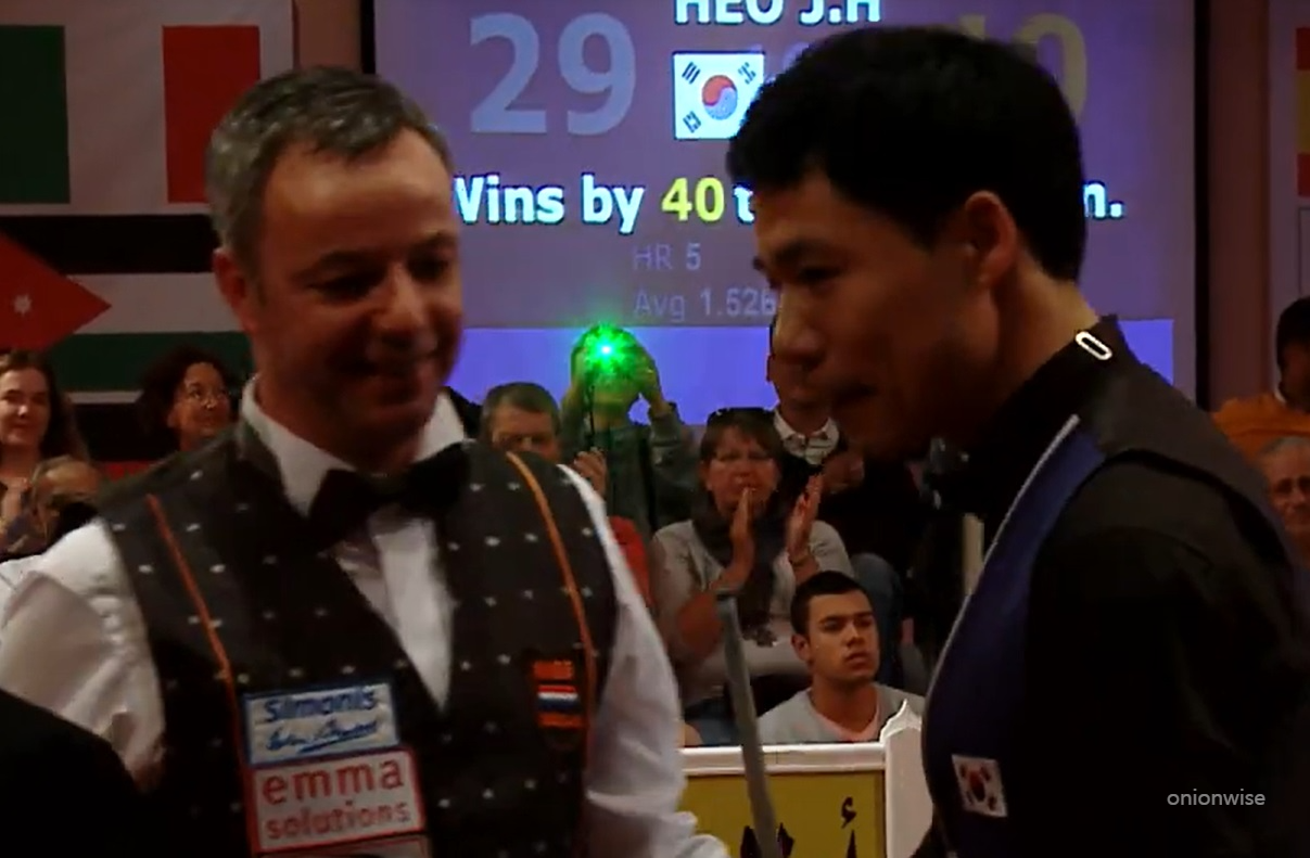 2016년 허정한 후루가다 3쿠션 당구 월드컵 우승의 순간