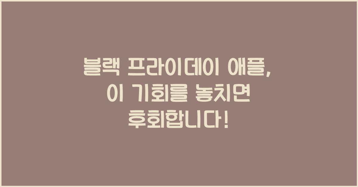 블랙 프라이데이 애플