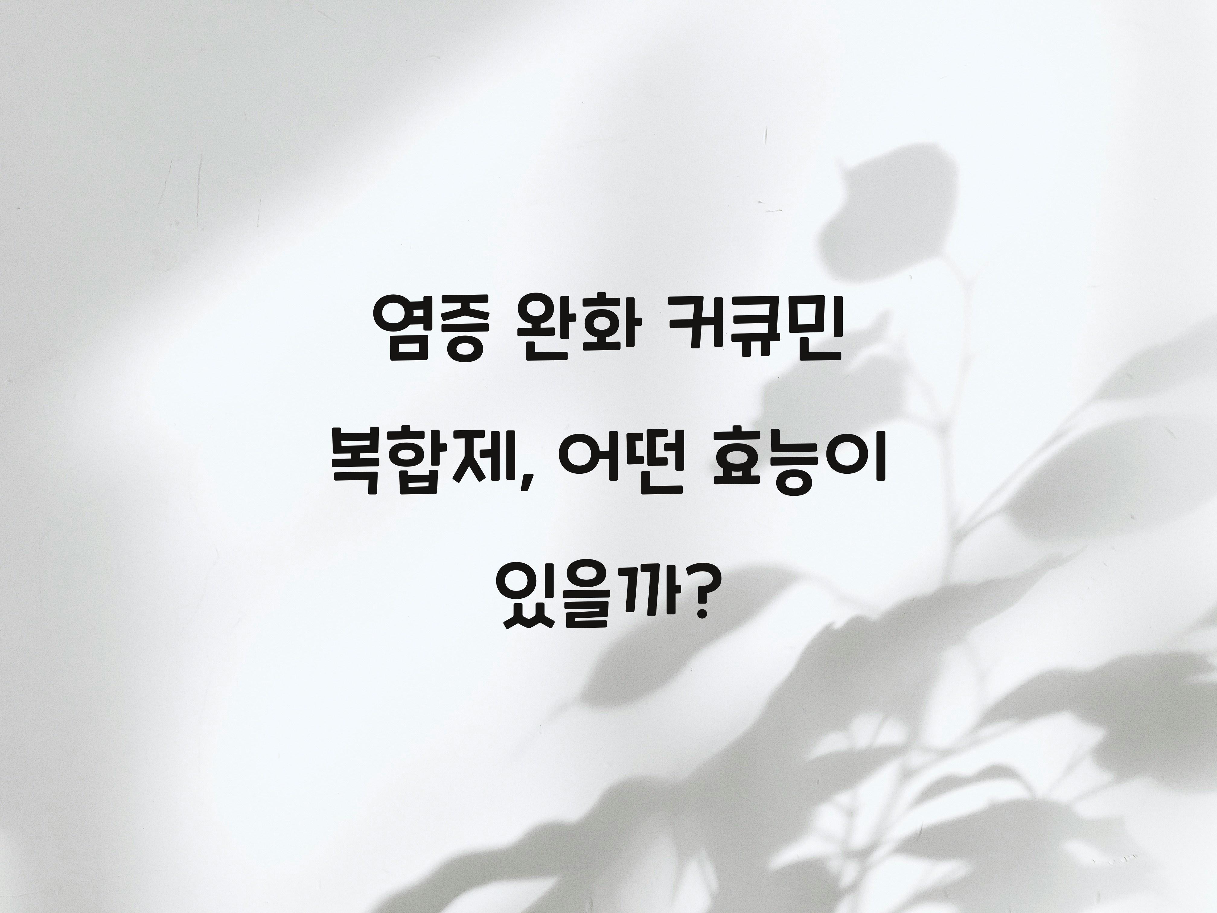 염증 완화 커큐민 복합제