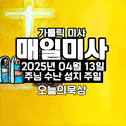 2025년 4월 13일 매일미사 주님 수난 성지 주일 오늘의 묵상