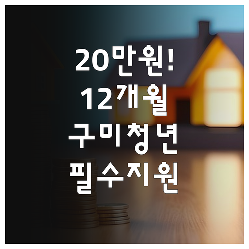 구미시 청년월세지원 월 20만원 12..