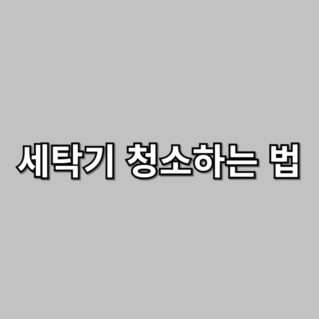 세탁기 청소하는 법