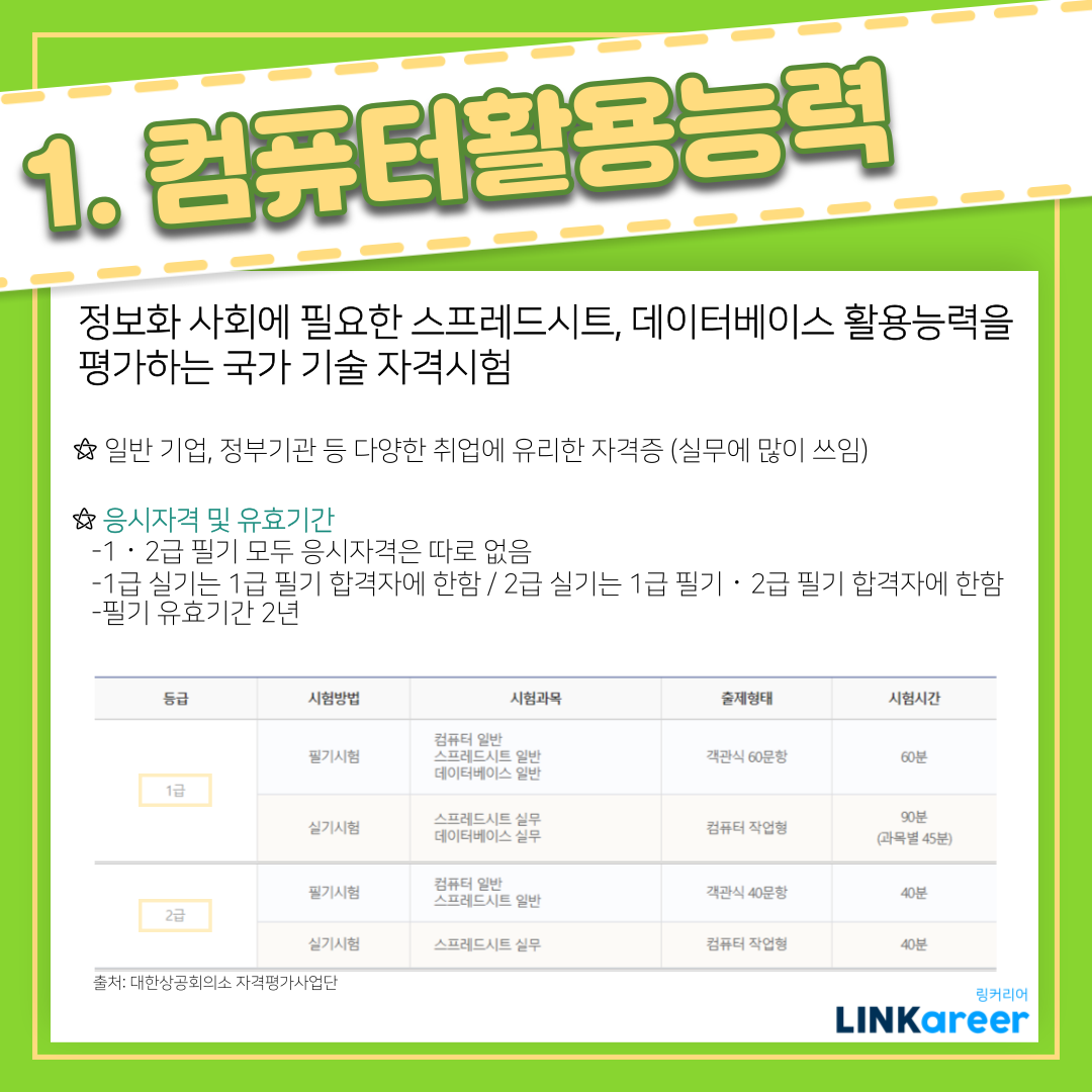 컴퓨터 자격증 종류
