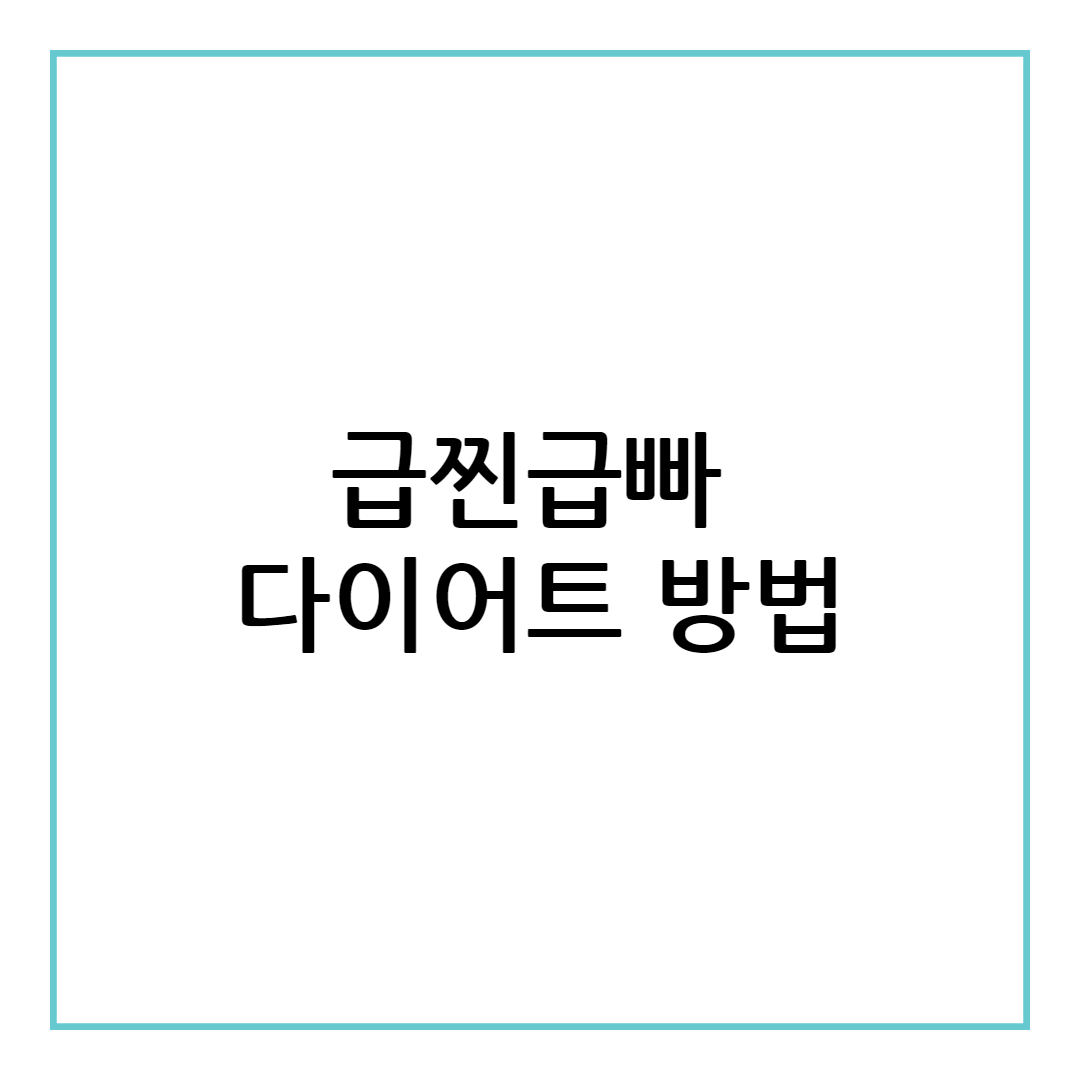 급찐급빠 다이어트