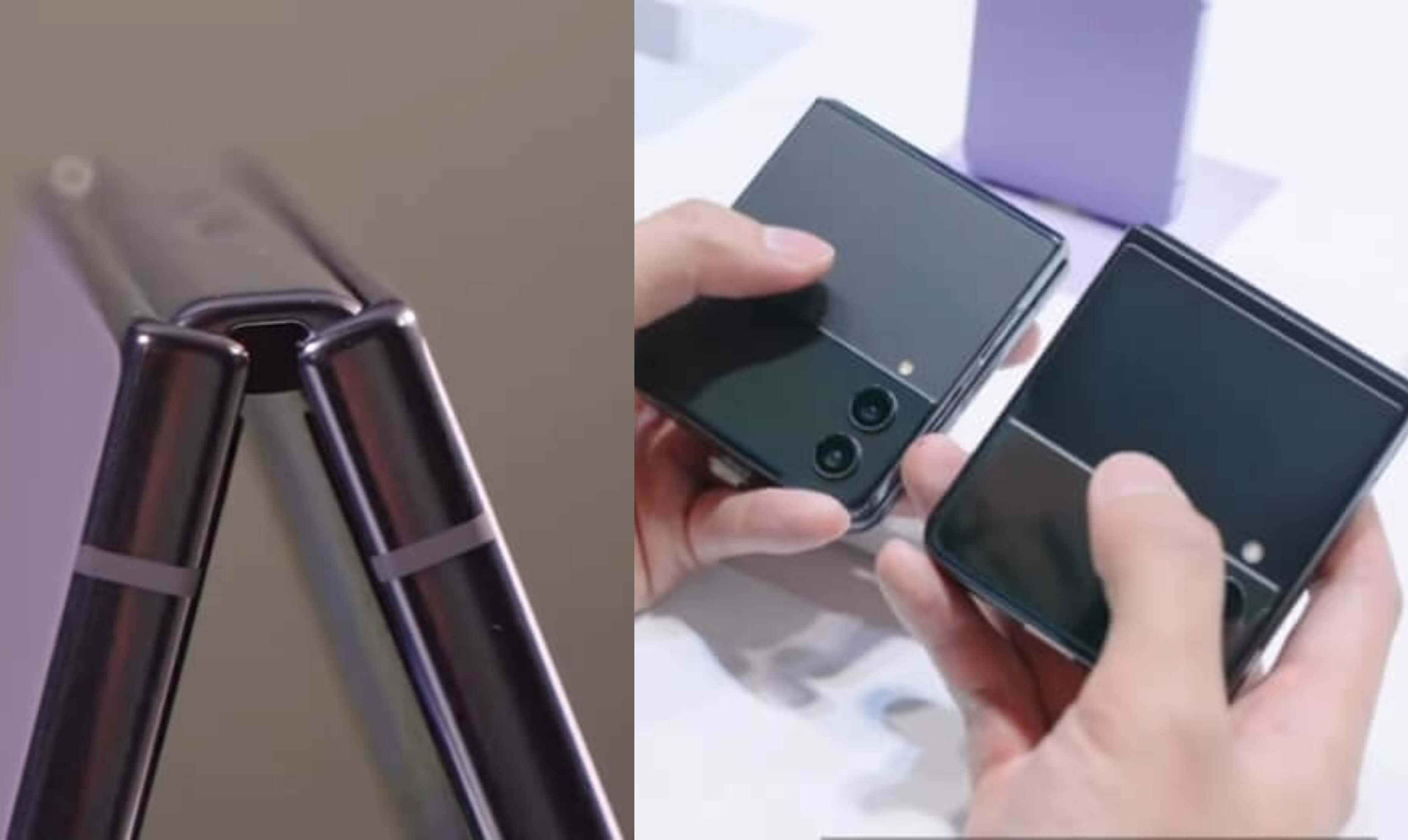 갤럭시-Z-플립-4와-플립-3의-비교. 왼쪽이-z플립4-오른쪽이-z플립3.