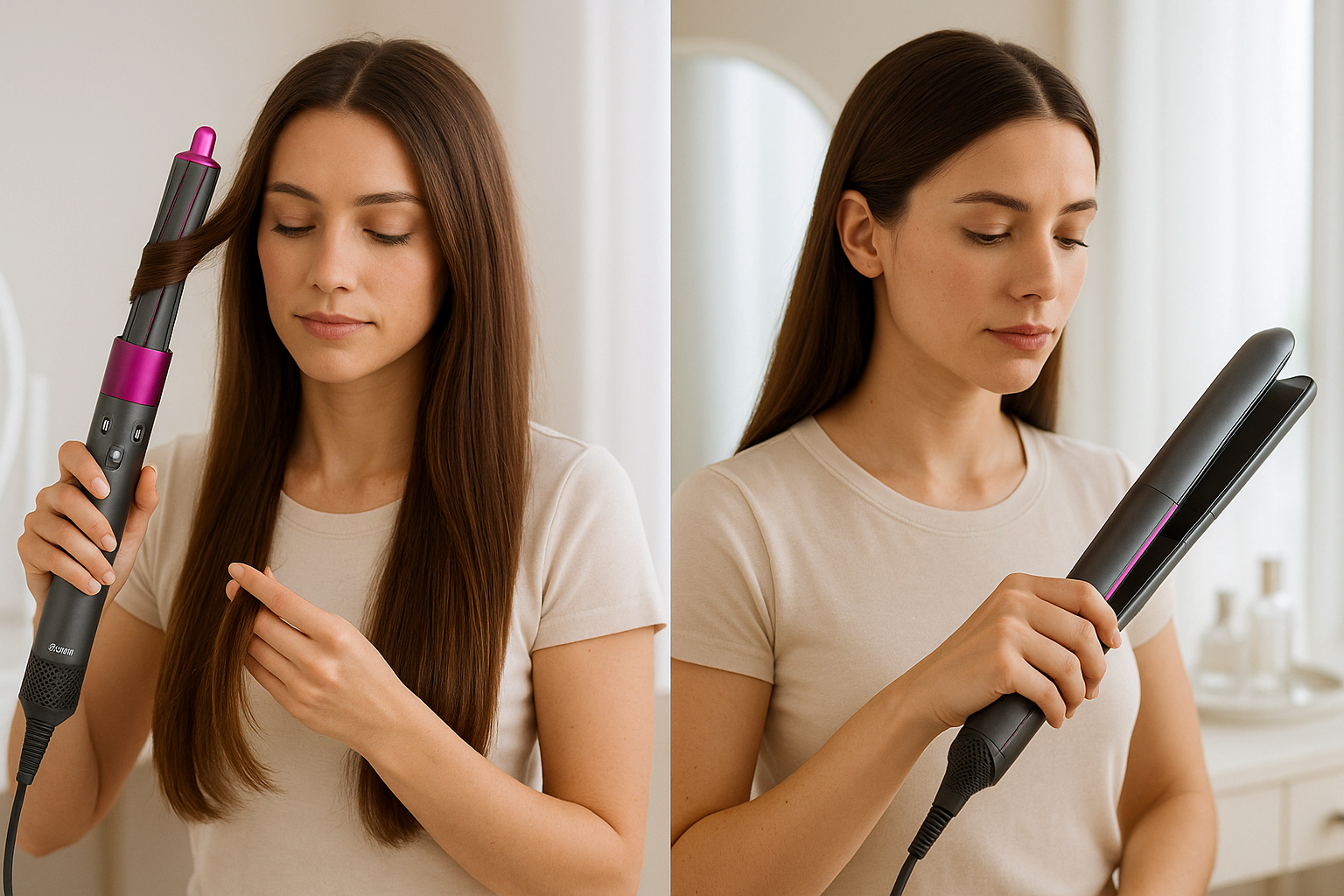 다이슨 에어랩 VS 에어스트레이트 실제 사용